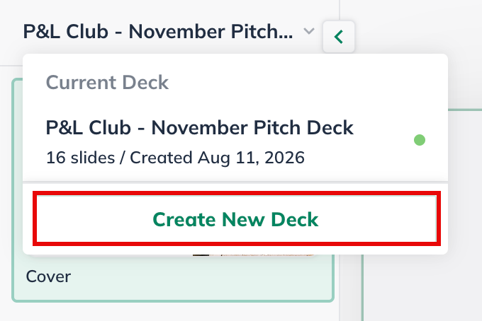 Pitch Deck generate new deck