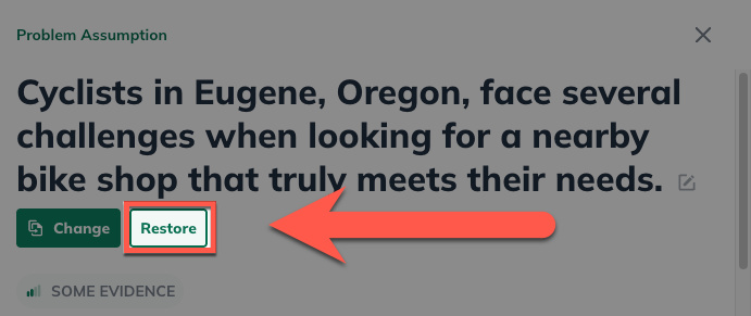 Idea Canvas - Restore idea