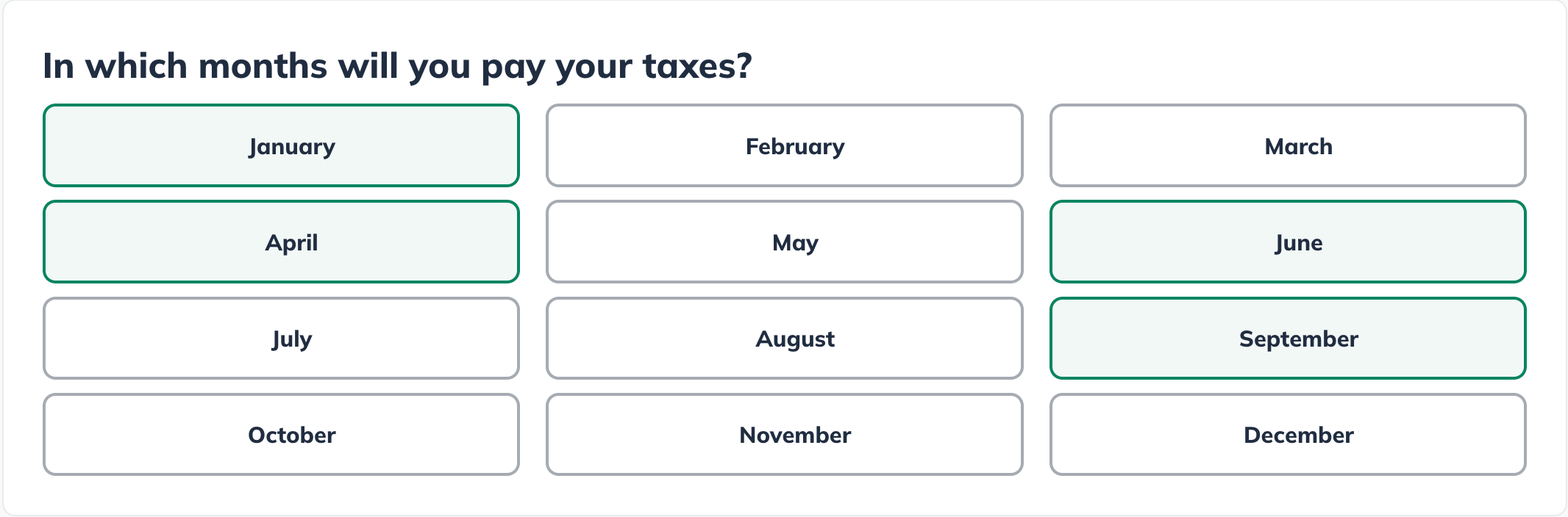 Image: in which months will you pay your taxes