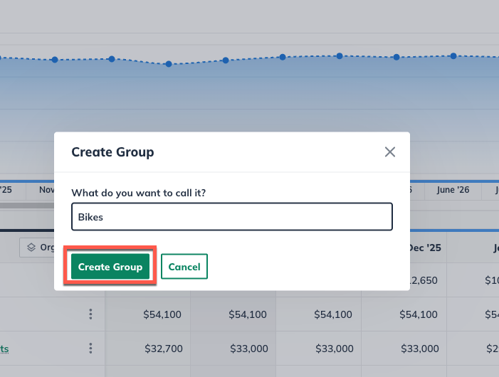 Groups name and create