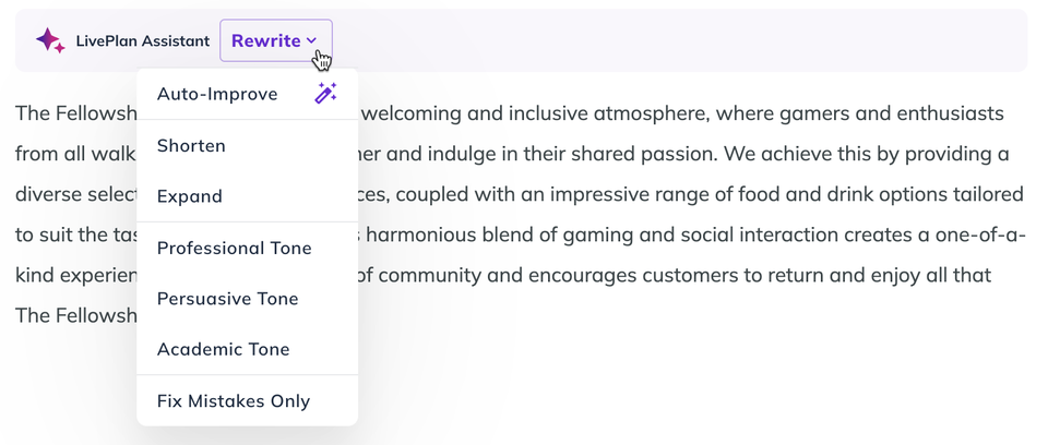 Image: LP Assistant Rewrite options