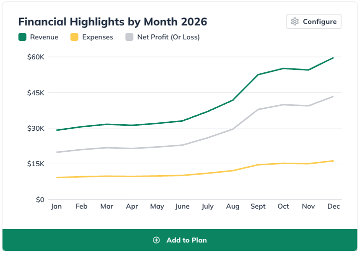 NPE - Financial Highlights by month