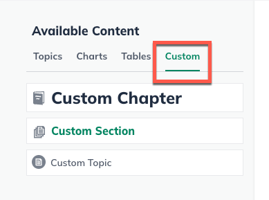 Image: custom chapter topic section