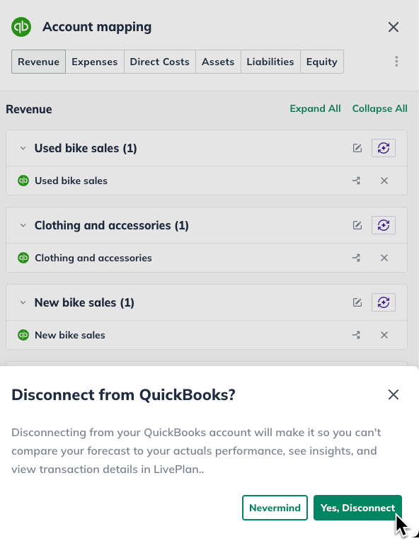 Image: disconnect from qbo confirm