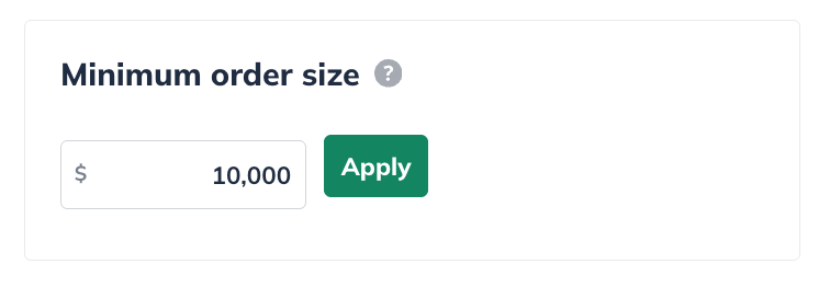 inventory minimum order