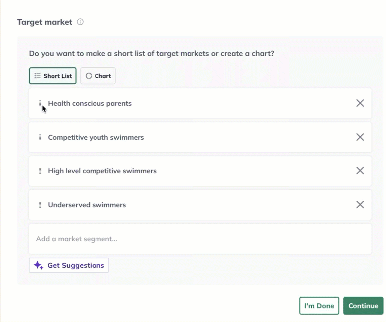 drag and drop target market