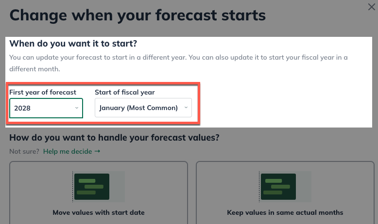 Change forecast date