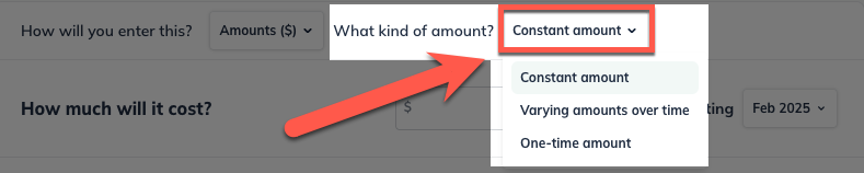 what kind of amount details