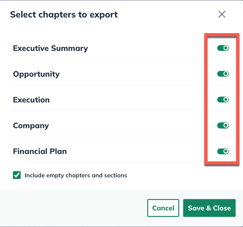 npx chapter export save & close