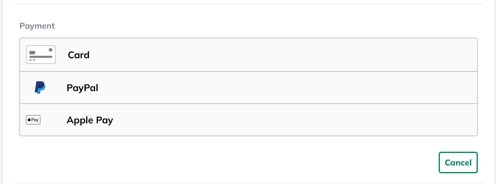 Image: payment methods