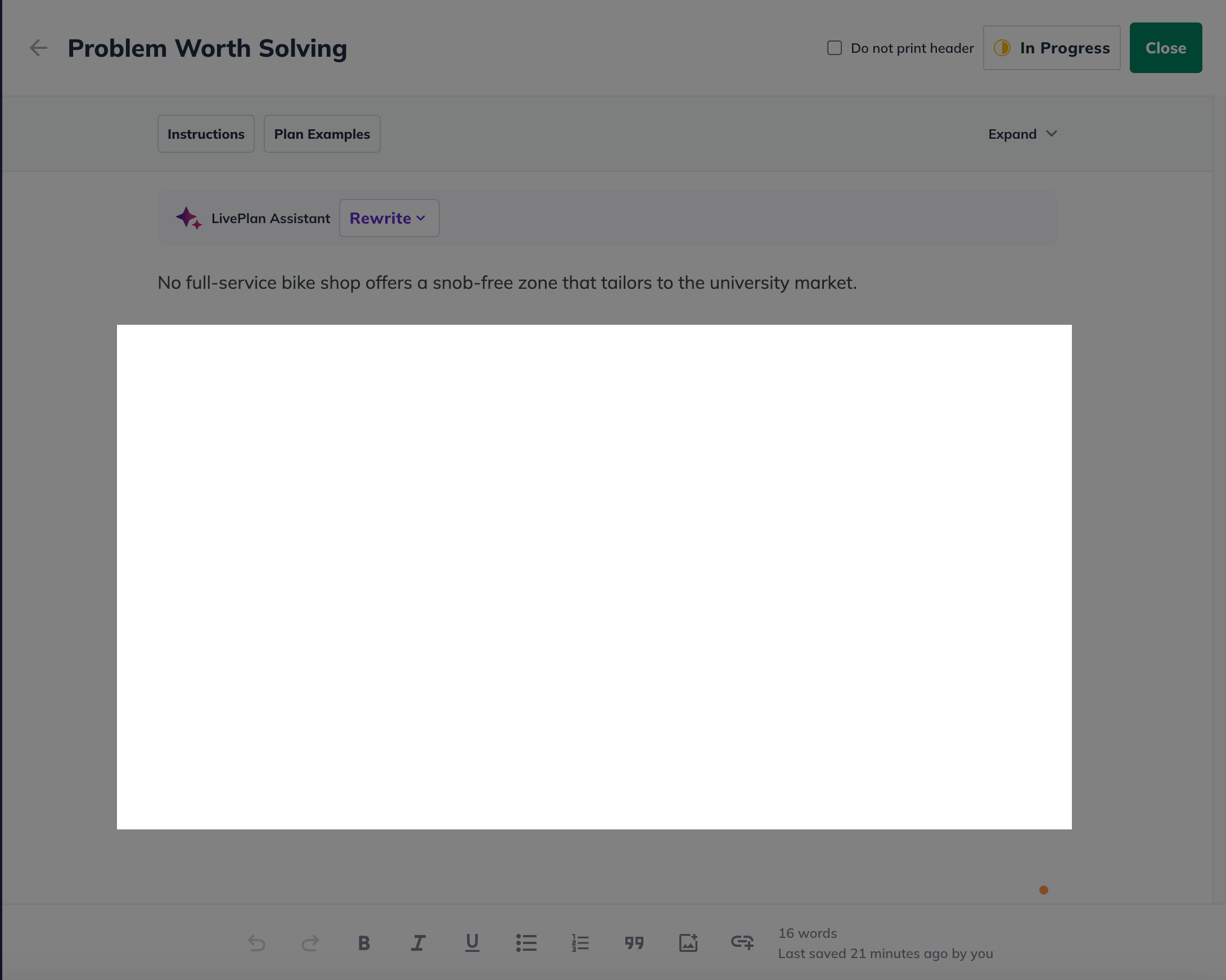 Image: plan topic with white space highlighted