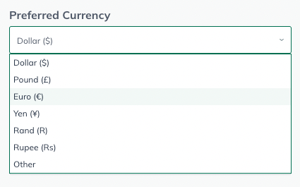 Image: preferred currency