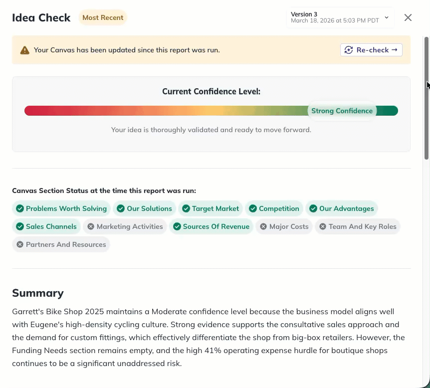 Idea Canvas - Idea Check scrollthrough