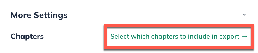 npx more settings chapters