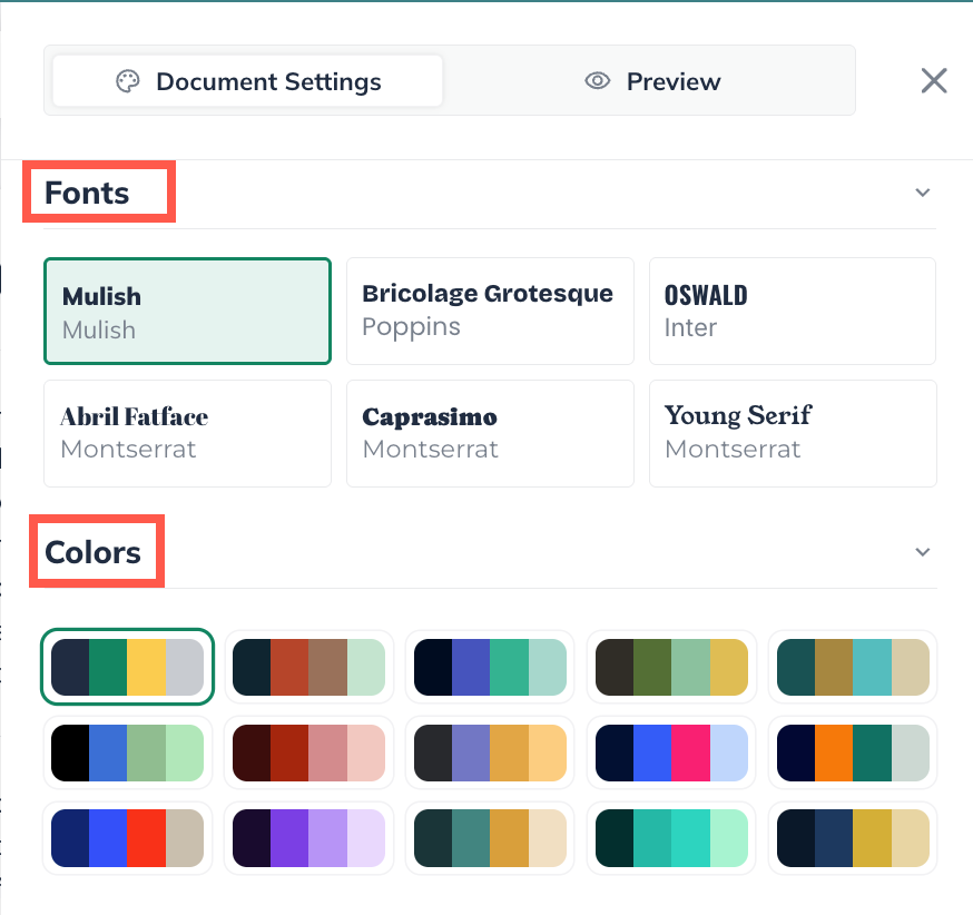 npx fonts& colors area
