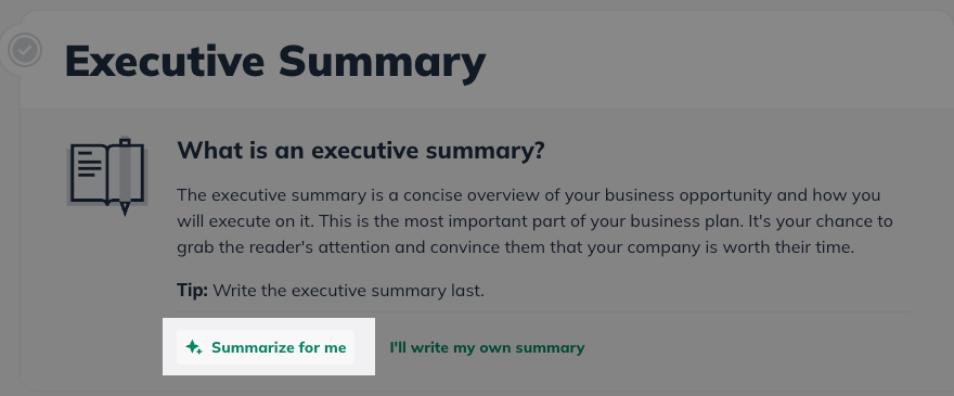 NUX - ES Summarize Option