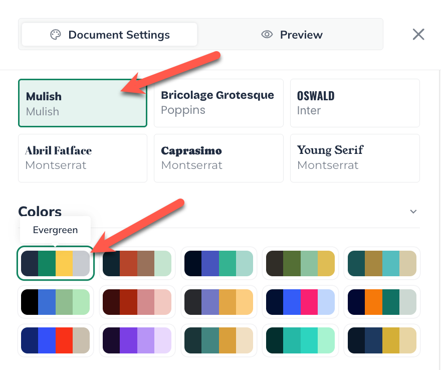 npx mulish evergreen select