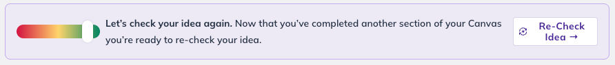 Idea Canvas - Recheck Idea bar