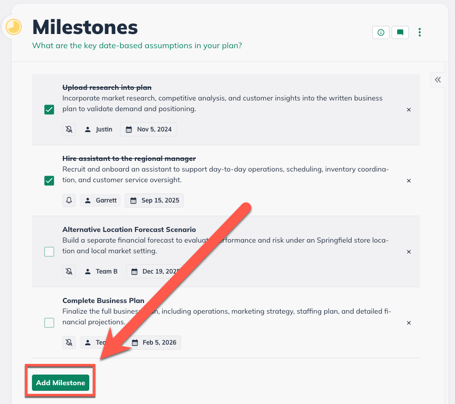 NUX - Add Milestone