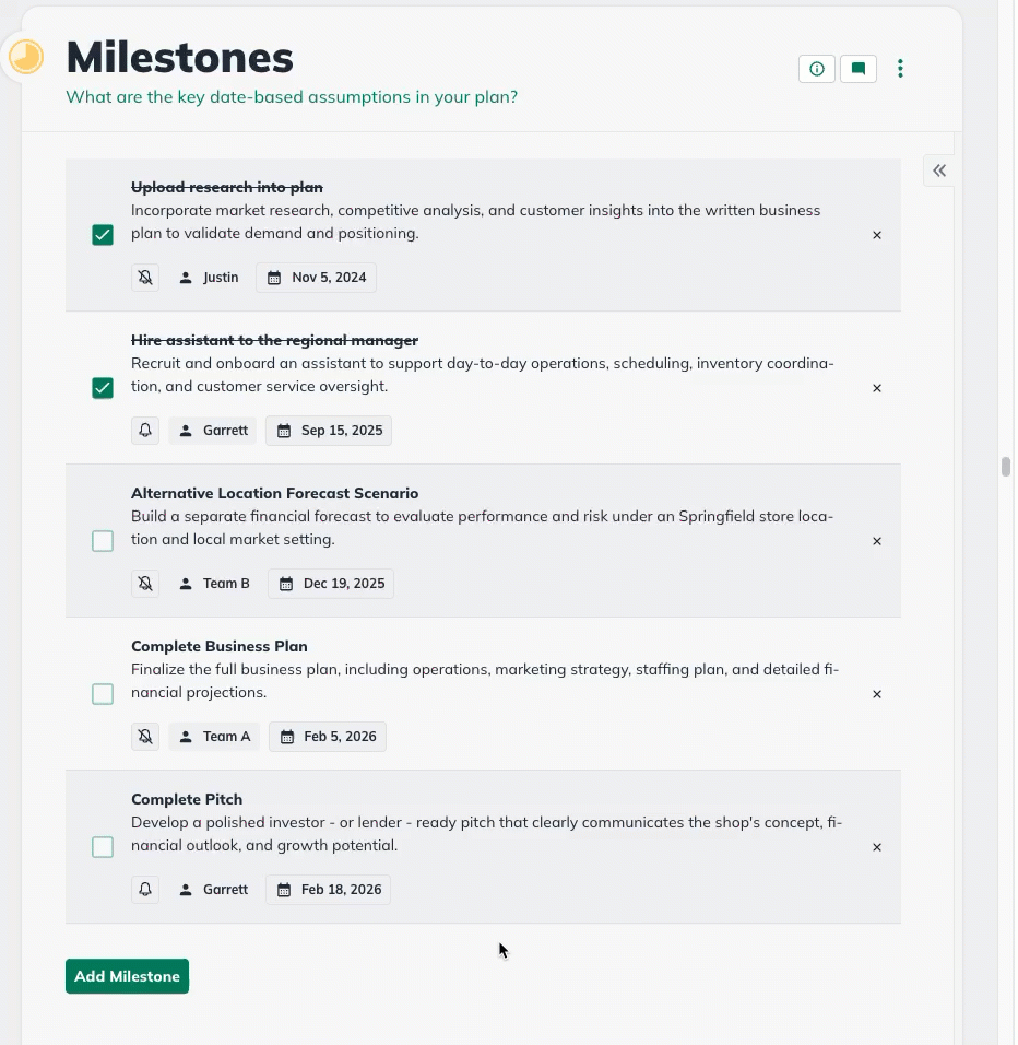 NUX - Delete Milestone