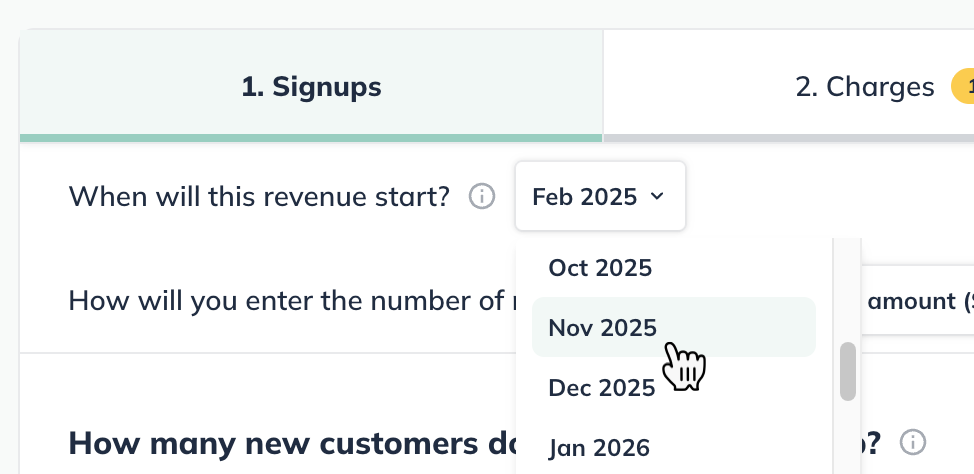 recurring revenue start date