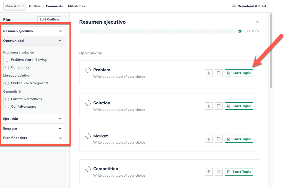 Best Practices for using the Spanish Language LivePlan template with clients