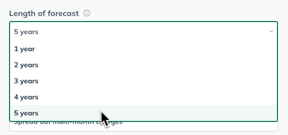 Image: forecast length dropdown