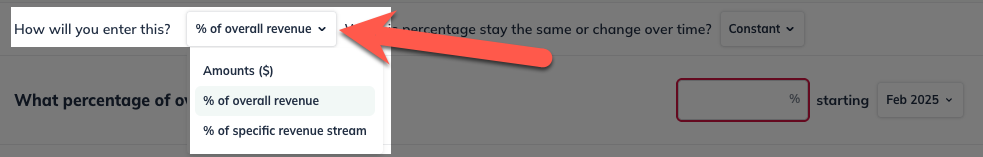 Percentage of overall revenue Percentage of overall revenue