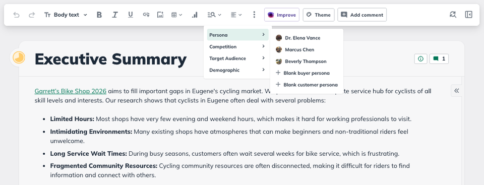 Plan Add Market Research Widget
