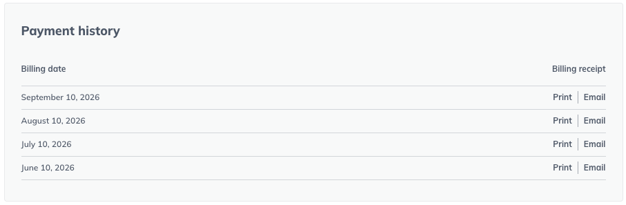 Image: account details payment history detail
