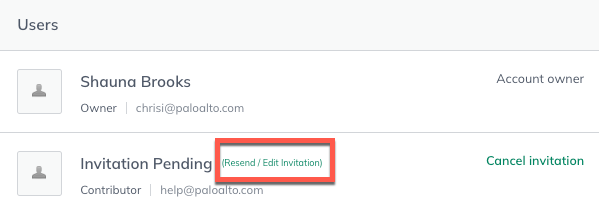 Image: resend invitation