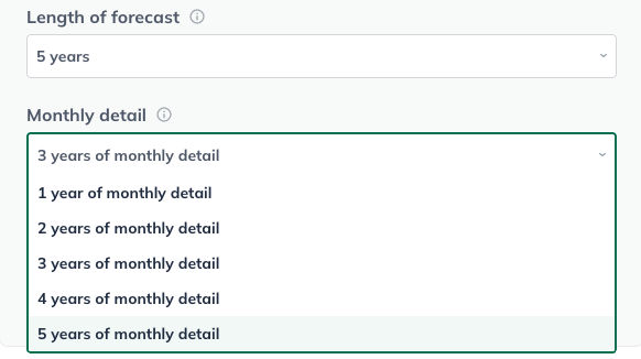Image: monthly detail dropdown