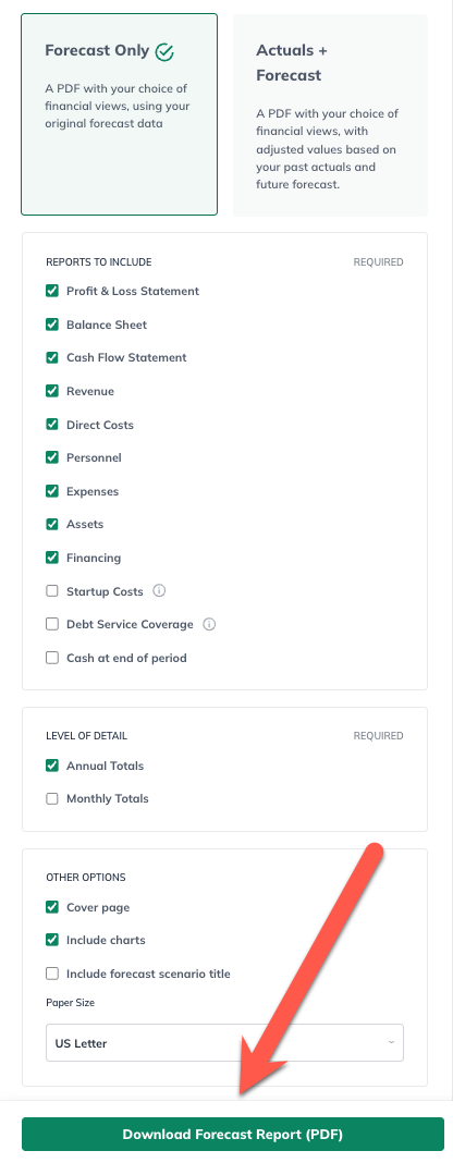 Image: download and print reports with arrow pointing to button