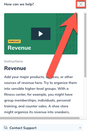 Image: instructions icon highlighted
