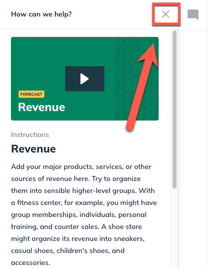 Image: instructions icon highlighted