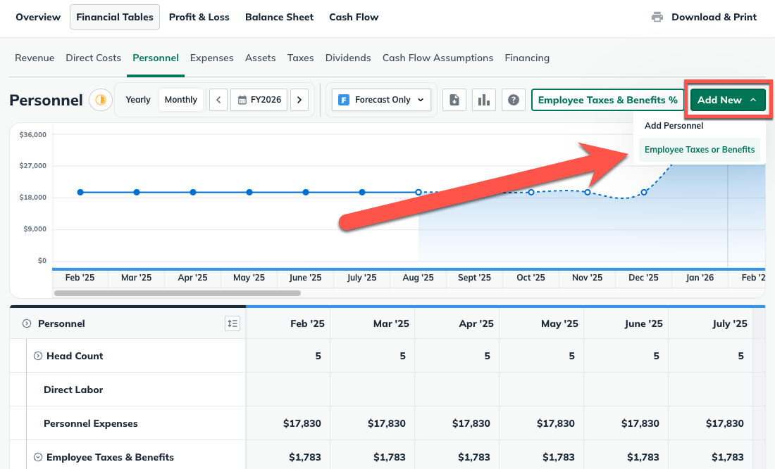 Image: add new employee tax or benefits