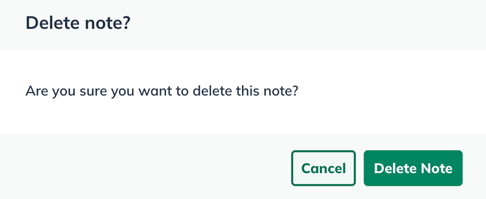 Image: delete note confirmation
