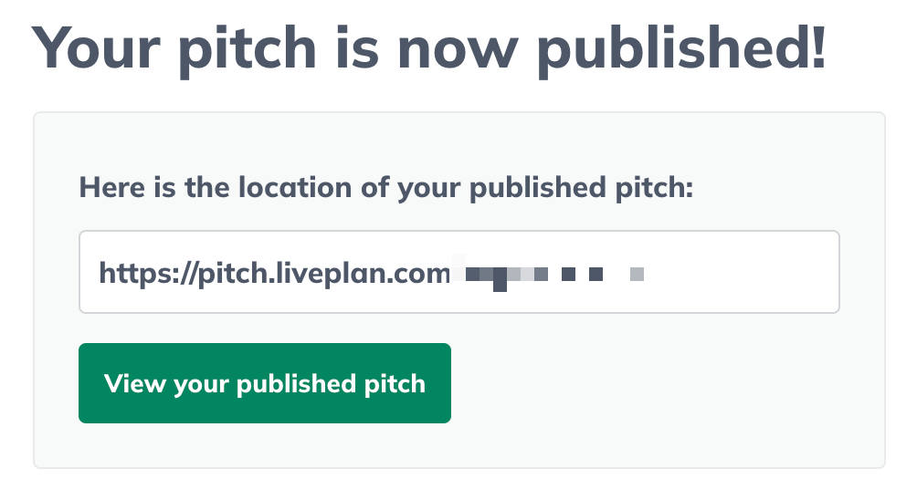 Image: view your published pitch