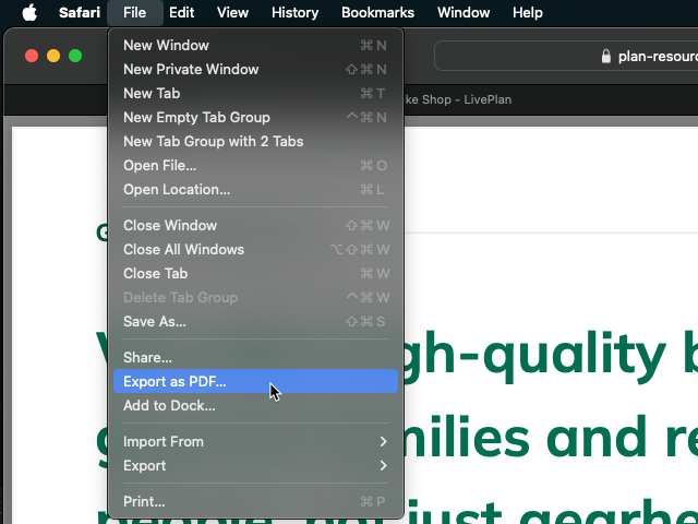 Image: Download PDF in Safari