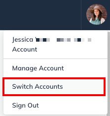 Image: Switch Accounts in AM menu