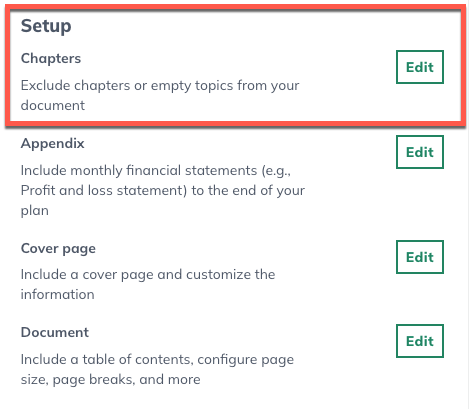 Image: chapter setup