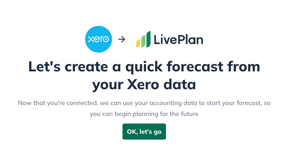 Image: xero forecast builder pop up