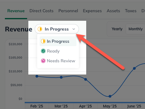 Image: progress indicator dropdown 