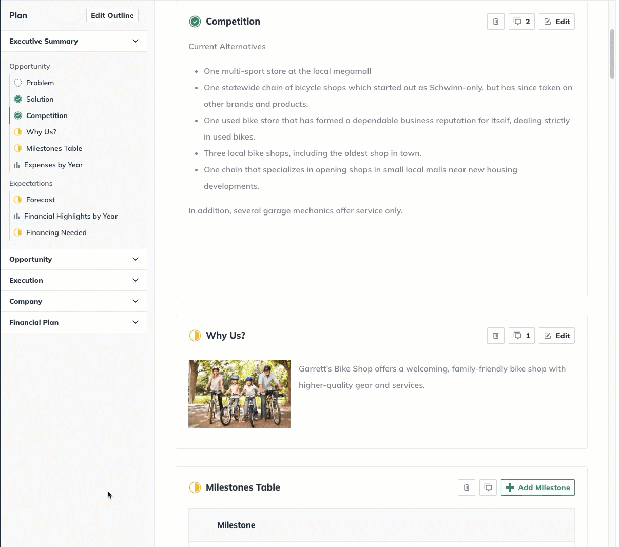 Image: scrolling through plan financial statements