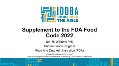 Supplement to the FDA’s Food Code 2022