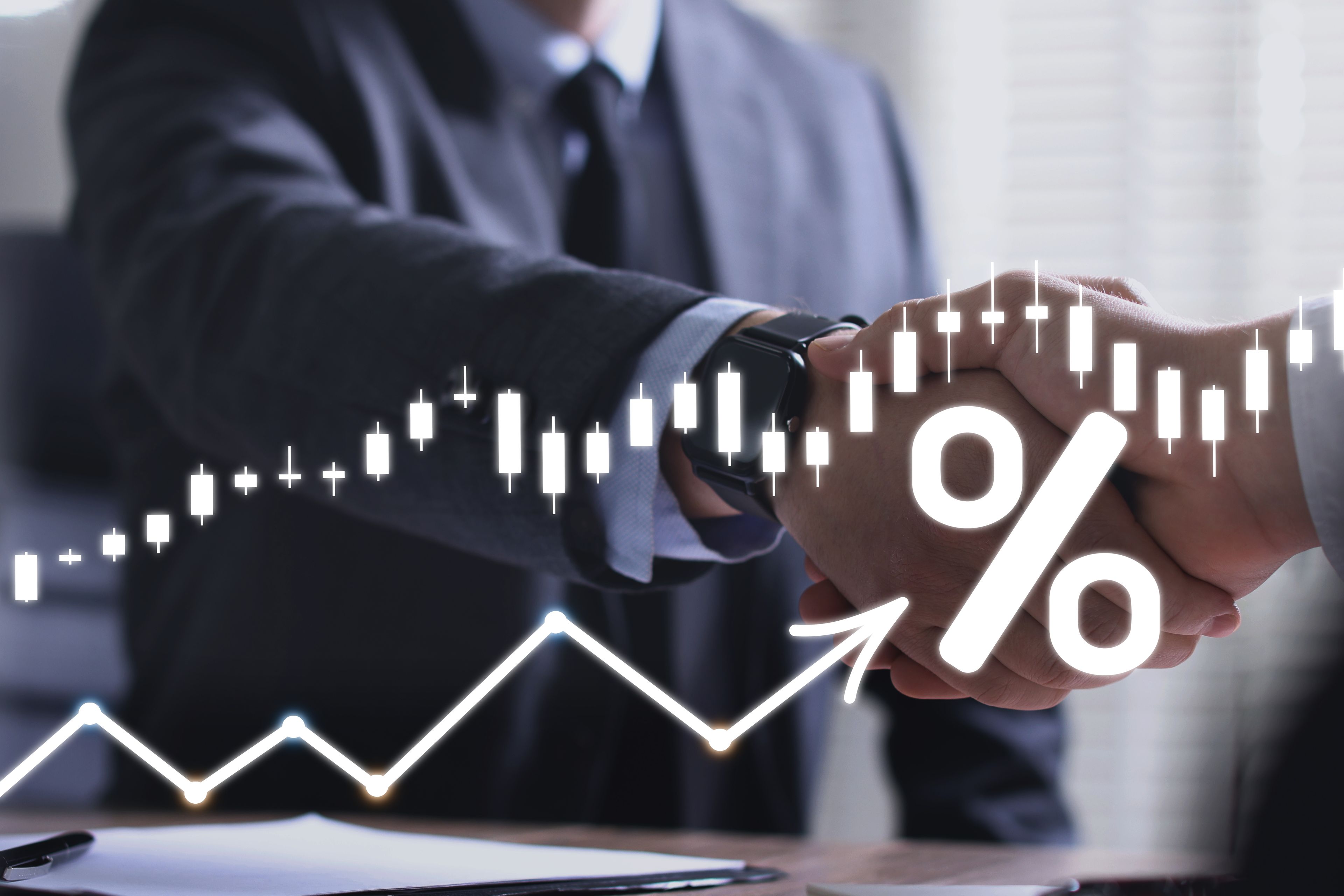 business handshake info graphic chart