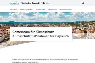 Bildschirmaufnahme der Internetseite "Monitoring Bayreuth"