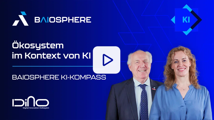 Prof. Dagmar M. Schuller (IHK für München und Oberbayern) und Franz Xaver Peteranderl (Bayerischer Handwerkstag) geben einen kurzen Einblick in das Thema Ökosystem im Kontext von KI.
