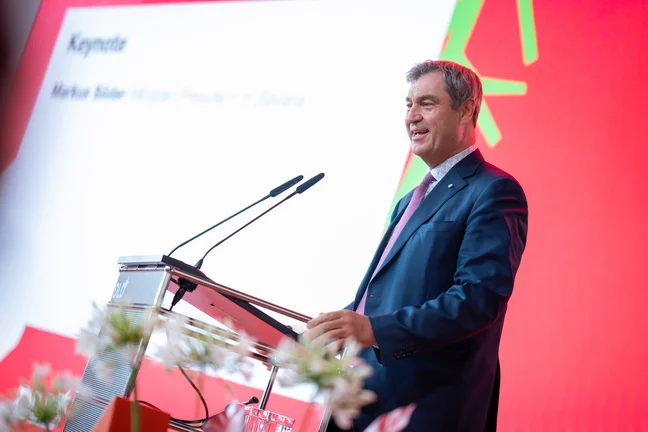 Dr. Markus Söder, Bayerischer Ministerpräsident, während seiner Eröffnungskeynote