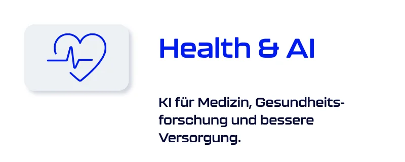 Kachel auf der Science-Startseite zum Thema Health & AI